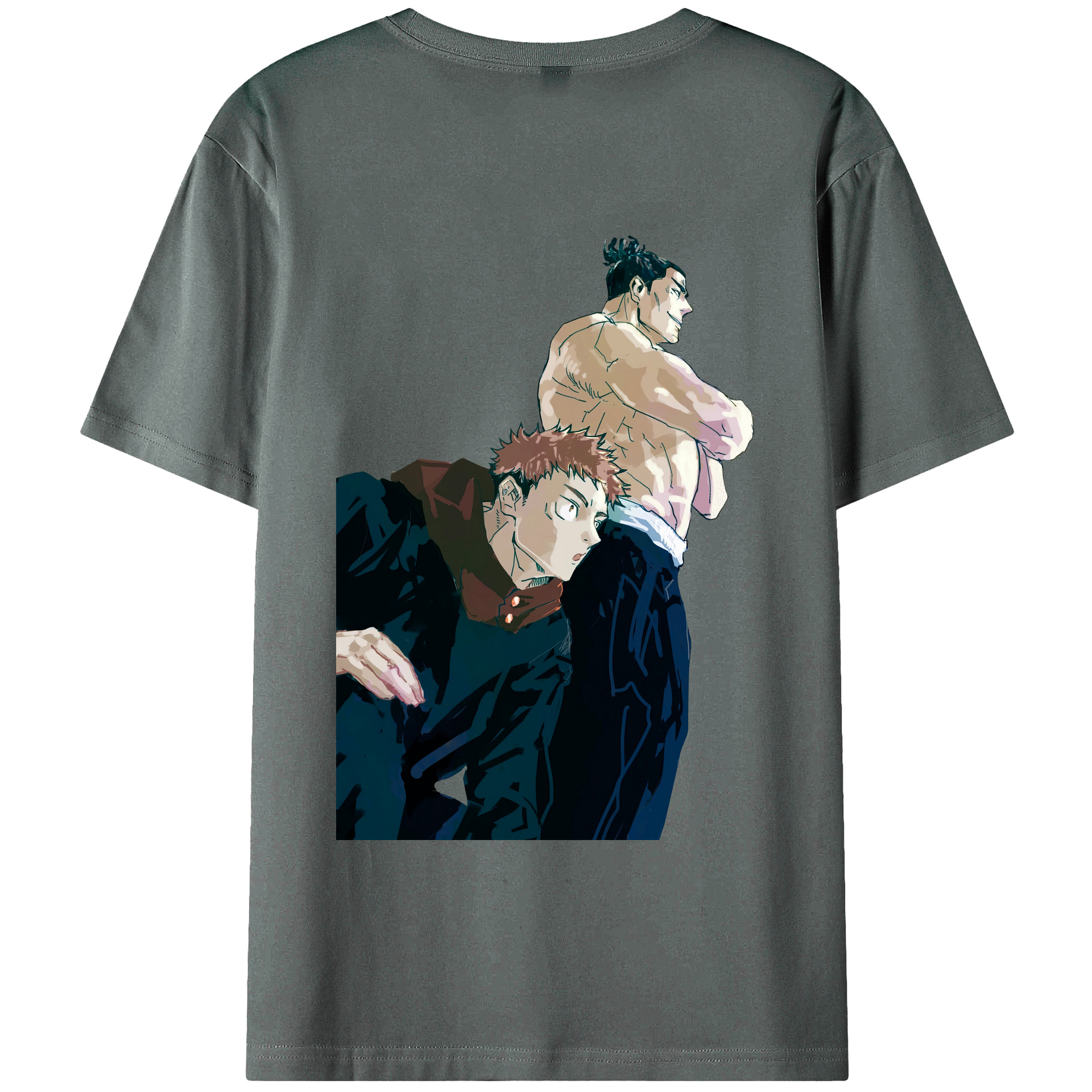 （画像用） 呪術廻戦 Jujutsu Kaisen 綿100％ メンズ半袖Tシャツ（バックプリント） 通気性